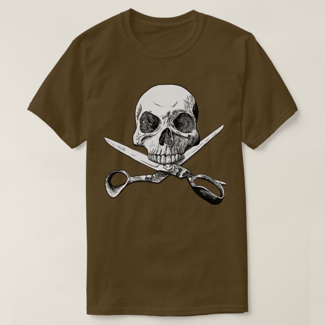 Camiseta Skull and Shears Realistic (Frente do Design)