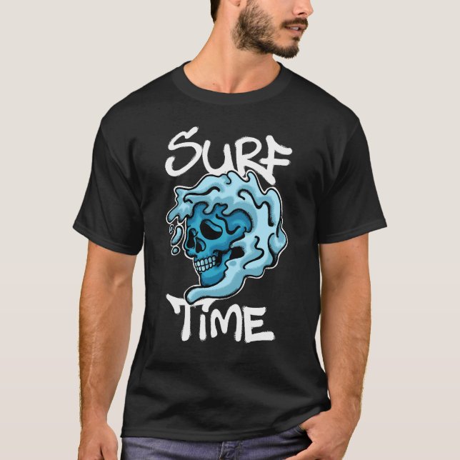 Camiseta Skull and Wave streetwear (Frente)