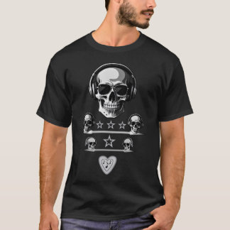 Camiseta Skull Beats Mode On Music Lover DJ Skull T Shirt