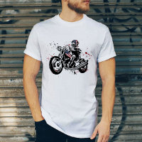 Skull Biker com T-Shirt Helmet de bandeira america