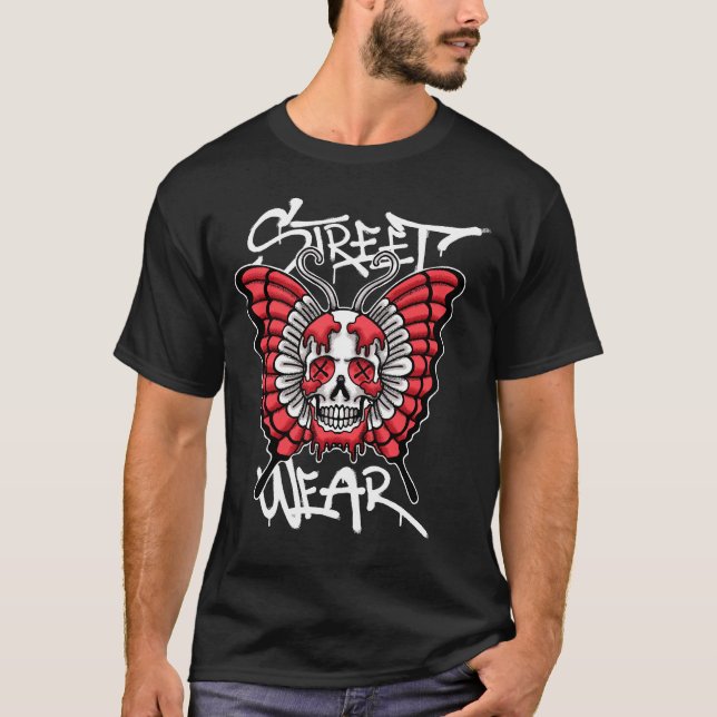 Camiseta Skull Butterfly Streetwear (Frente)