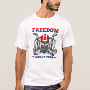 Camiseta Skull Canadian Trucker Canada Flag Convoy