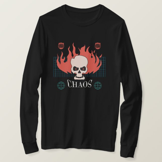 Camiseta Skull Chaos (Frente do Design)