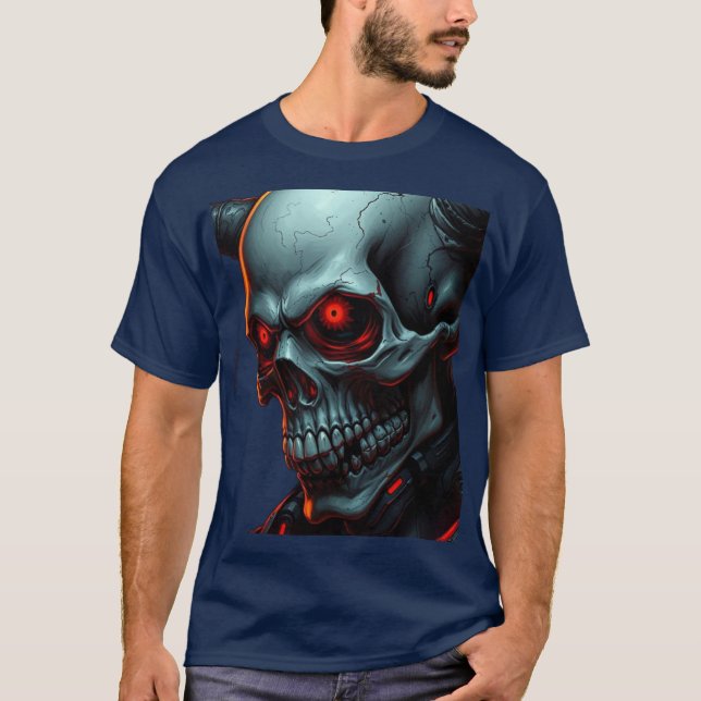 Camiseta Skull Comics Style Illustration Fantasy Art (Frente)