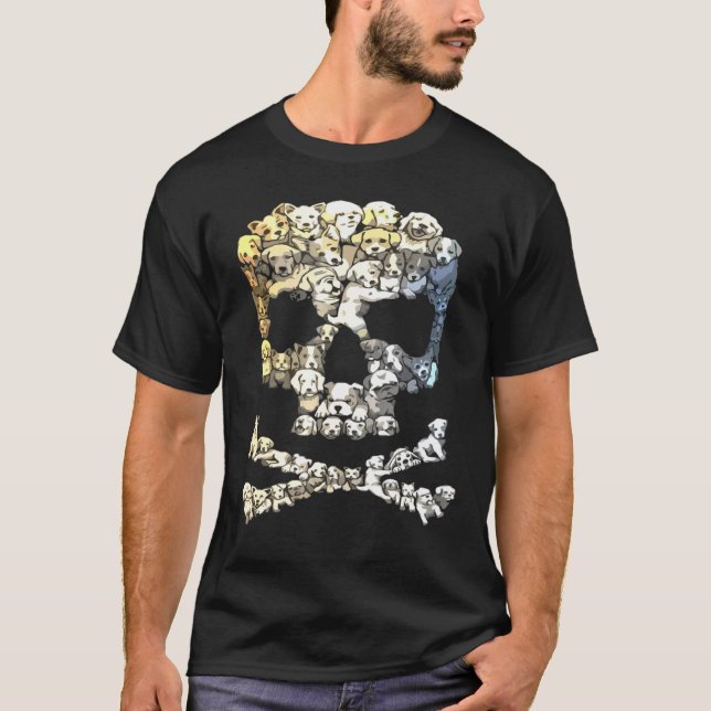 Camiseta Skull Crossbones Sugar Dog In Skull Love (Frente)