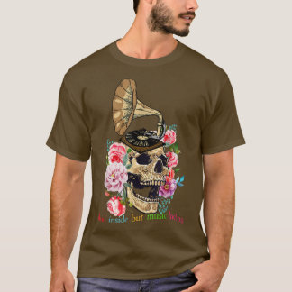 Camiseta Skull Dead Inside But Music Helps Funny Skeleton M
