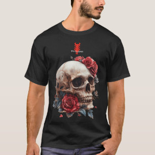 Camiseta Skull do Rosa vermelha Metal Ben Elkanar
