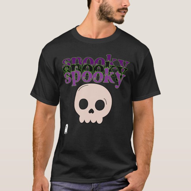 Camiseta Skull E Ghost Feliz Halloween (Frente)