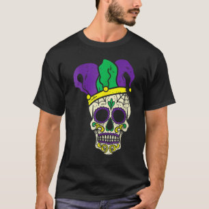 Camiseta Skull Funny Mardi Gras New Orleans Carnival Men Bo