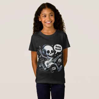 Camiseta Skull Guitar Halloween Rocker Encantado Música Tee