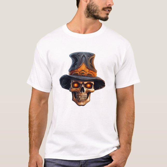 Camiseta Skull Halloween Kids Festa de Costume - Bonita e S (Frente)