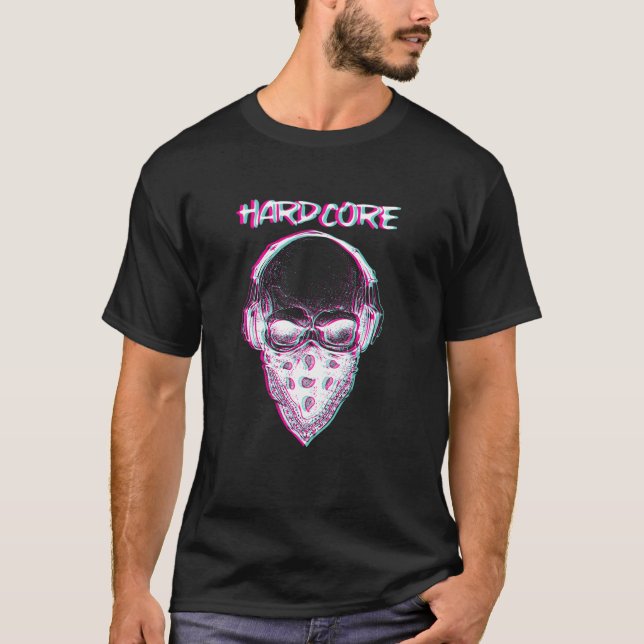 Camiseta Skull Hardcore Glitt I Trippy Edm Festival Clothi (Frente)