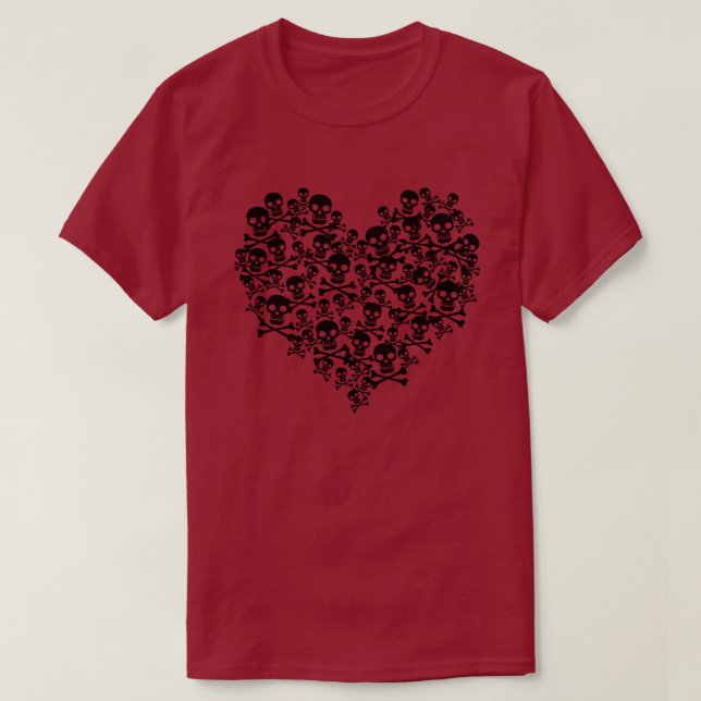 Camiseta Skull Heart (Frente do Design)