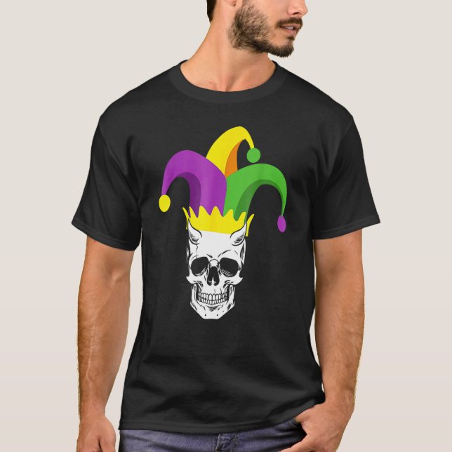 Camiseta Skull Jester Ha Funny Parade Costume Funny Mardi (Frente)