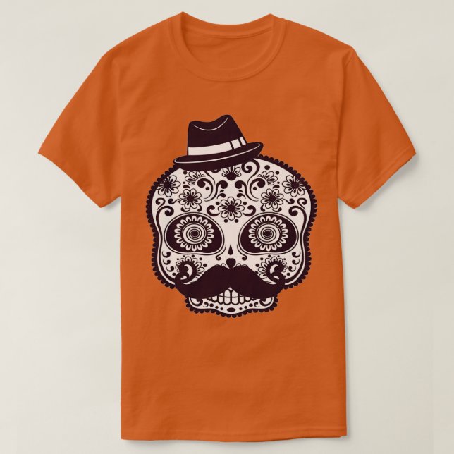 Camiseta Skull Mustache Classic TSirt (Frente do Design)
