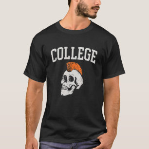 Camiseta Skull Orange Mohawk Arch College Font