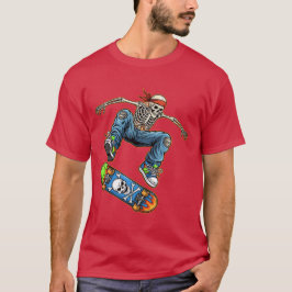 Camiseta Skull Skateboarding Tee Extreme Skate Boys Teens 