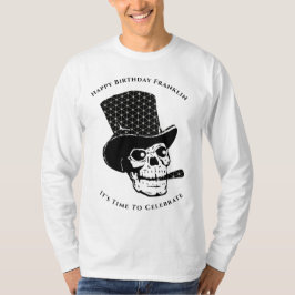 Camiseta Skull Skeleton Feliz Aniversário Personalizar