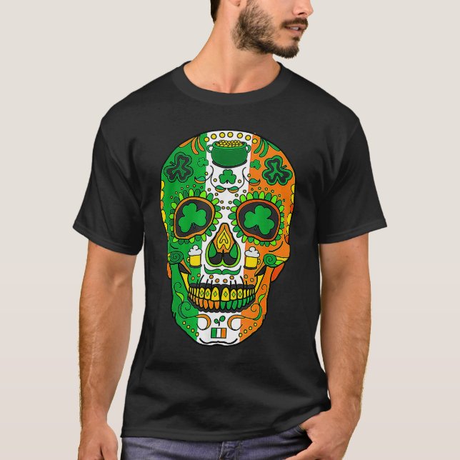 Camiseta Skull St Patricks Day Irish  Saint Patricks Day of (Frente)