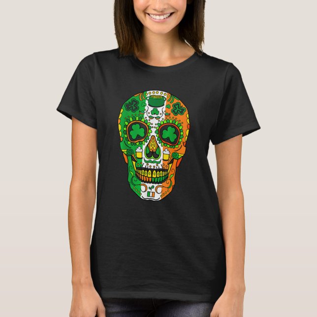 Camiseta Skull St Patricks Day Irish Saint Patricks Day of  (Frente)