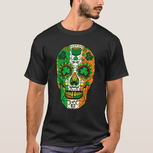Camiseta Skull St Patricks Day Irish Saint Patricks Day of  (Frente)