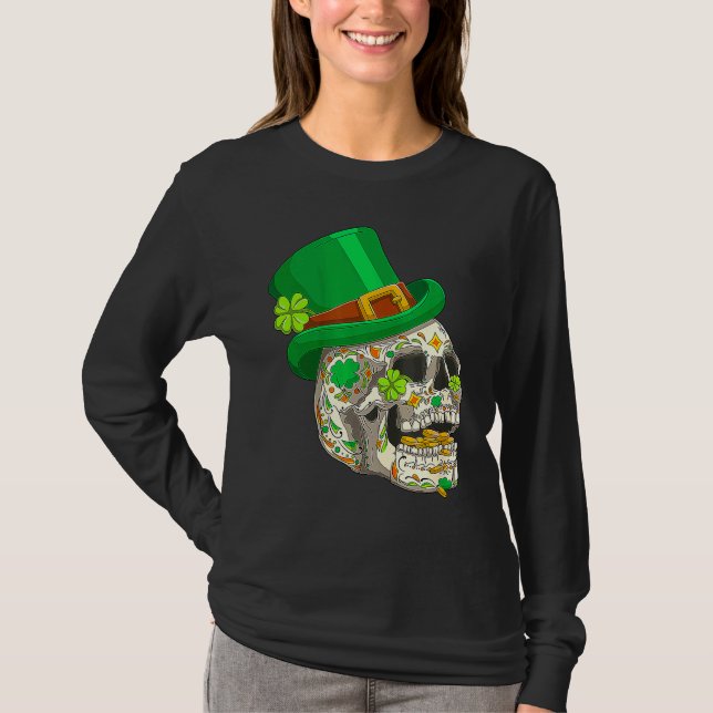 Camiseta Skull St Patricks Day Irish  Saint Patricks Day of (Frente)