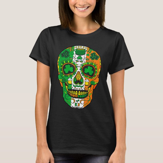 Camiseta Skull St Patricks Day Irish  Saint Patricks Day of (Frente)