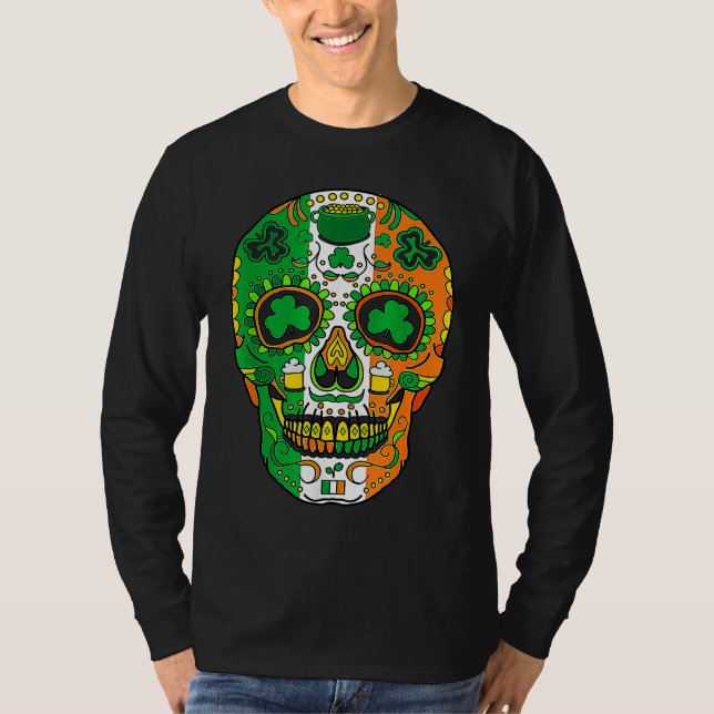 Camiseta Skull St Patricks Day Irish  Saint Patricks Day of (Frente)