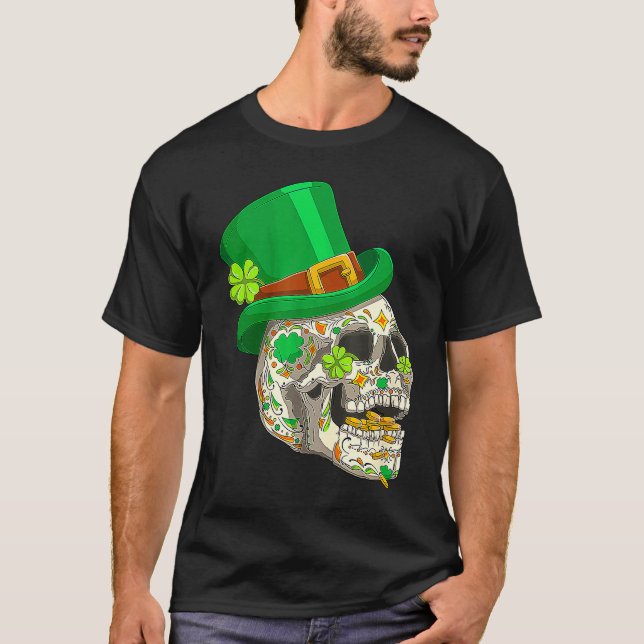 Camiseta Skull St Patricks Day Irish  Saint Patricks Day of (Frente)