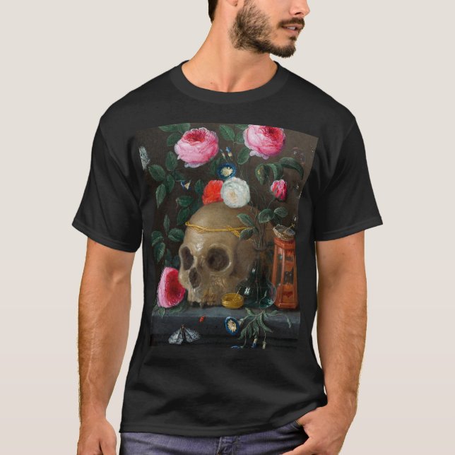 Camiseta Skull Vanitas Ainda Life Jan van Kessel (Frente)