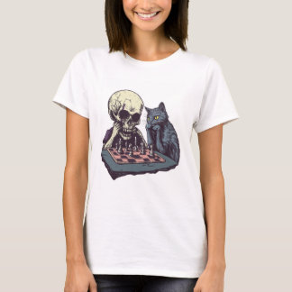 Camiseta Skull vs Cat � Funny Chess Battle