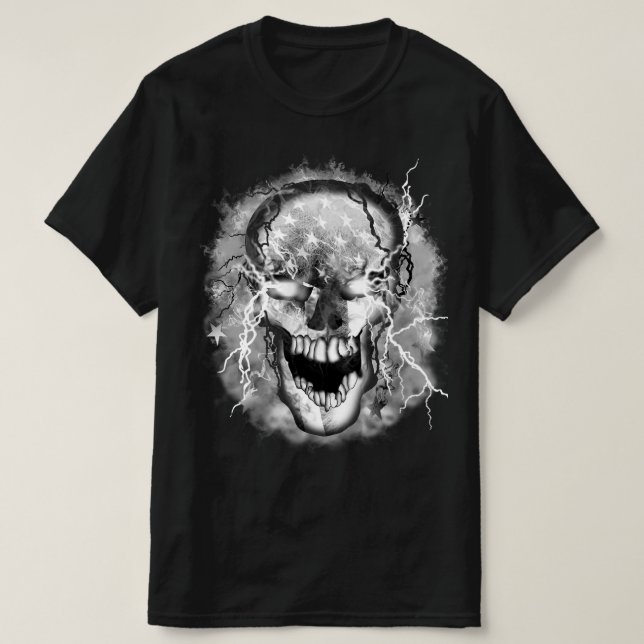 Camiseta Skull Warrior EUA (Frente do Design)