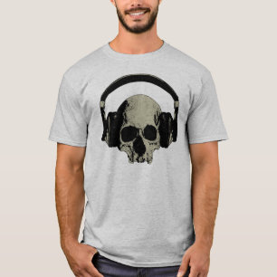 Camiseta skull with headphones