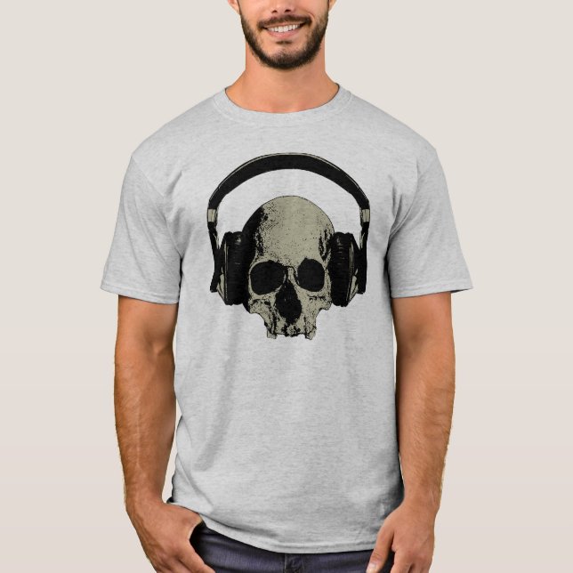 Camiseta skull with headphones (Frente)