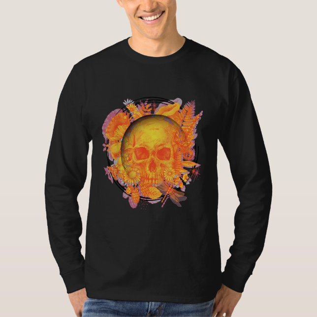 Camiseta Skulls and Blooms Rustic (Frente)