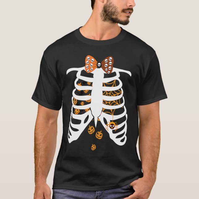 Camiseta Skulls Bow Tie Skeleton Xray Rib Cage  Kids Adults (Frente)