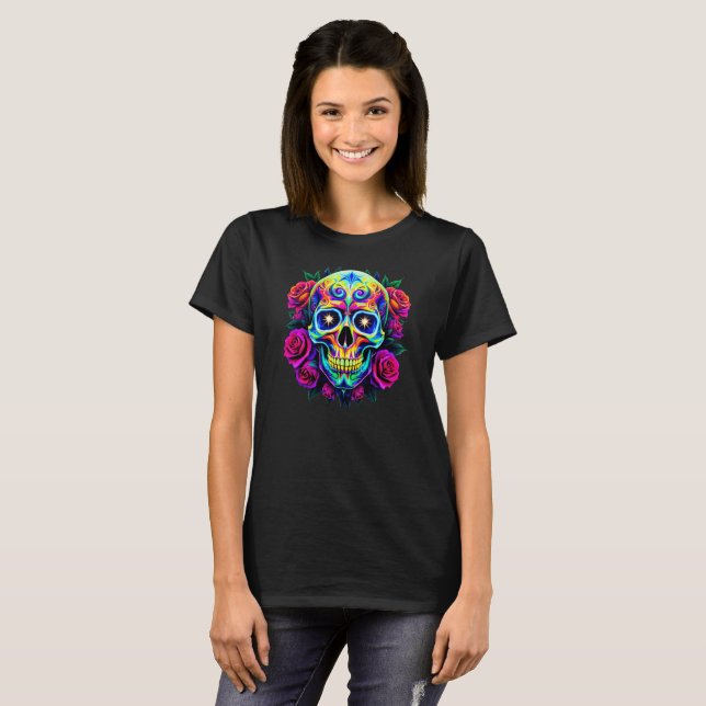 Camiseta Skulls N Rosas (Frente Completa)