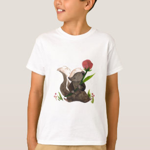 Camiseta Skunk Chic: Mal-Cabeça Monocromática