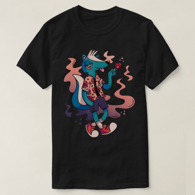 Camiseta Skunk Comendo Doces Calçados Lollipop (Frente do Design)