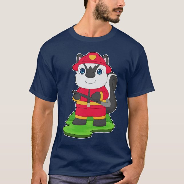 Camiseta Skunk Firefighter Fire hose Fire department (Frente)
