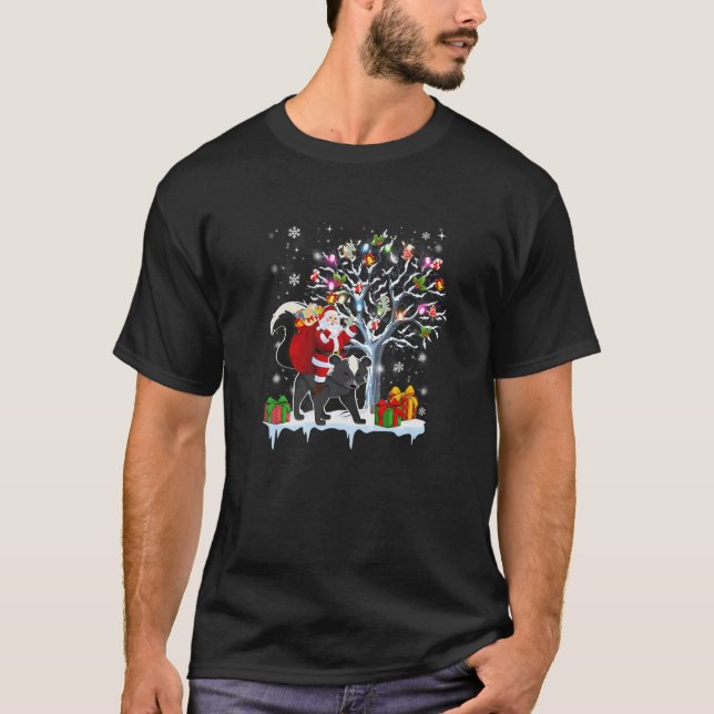 Camiseta Skunk Lover Xmas Gift Papais noeis Andando no Skun (Frente)