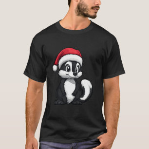 Camiseta Skunk Santa Hat Engraçado Natal Xmas Skunk Amantes