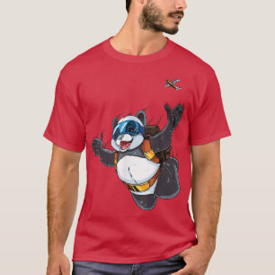 Camiseta Sky Diving Panda Bear - Perigo em busca de adrenal