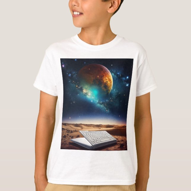 Camiseta Sky é o limite: diversão com computadores" (Frente)
