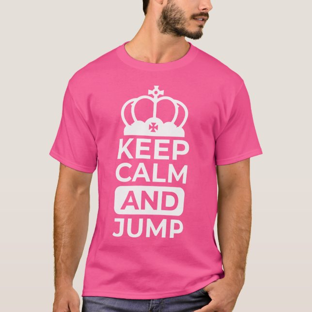 Camiseta Skydive Engraçado Mantenha Calma E Salte O Skydive (Frente)