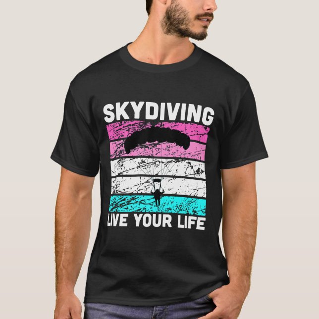 Camiseta Skydive In Retro Colors Para Instrutor de (Frente)