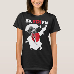 Camiseta Skydive Japan Flag Parachuting Skydiving Skydiver