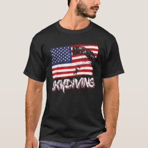 Camiseta Skydive Parachute Skydiver Parachutist USA Flag Di