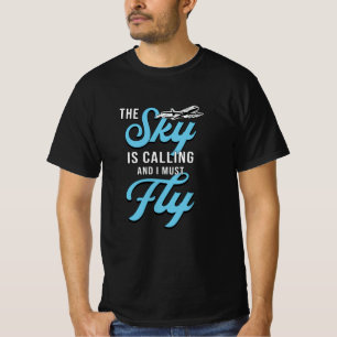 Camiseta Skydiver Está Ligando E Eu Tenho Que Voar Vintage