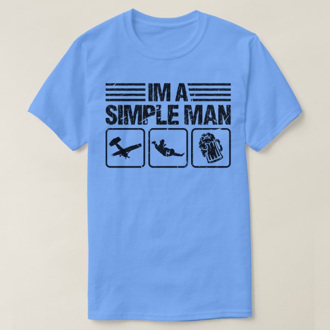 Camiseta Skydiver Simple Man Parachuting Beer Skydiving (Frente do Design)
